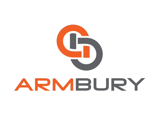 ARMBURY stacked logo — icon above wordmark