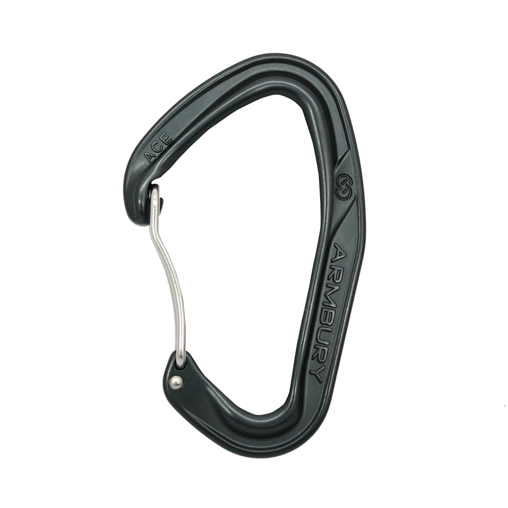 ACE CARABINER WIRE LOCK GRAY